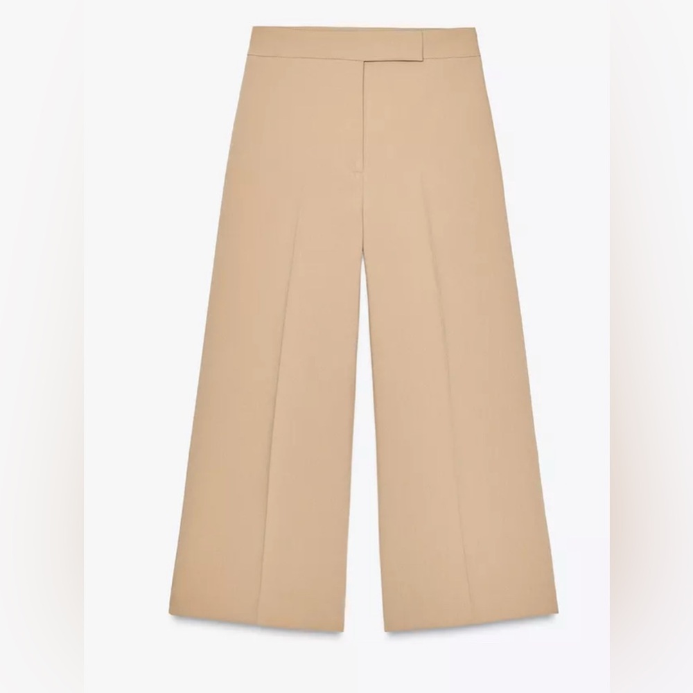 Zara Tan Wide-Leg Women's Pants Culottes Medium